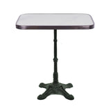 White Ceramic Rectangle Bistro Table, 76 cm x 61 cm, with Rounded Corners